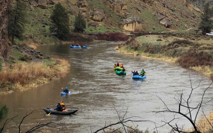 adults unplug on rafting trip in pacific northwest